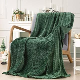 Inhand Fleece Throw Blankets, Super Soft Flannel Cozy Blankets for Adults, Washable Lightweight Blanket for Couch Sofa Bed Office, Warm Plush Blankets for All Season (50"×60", Green)