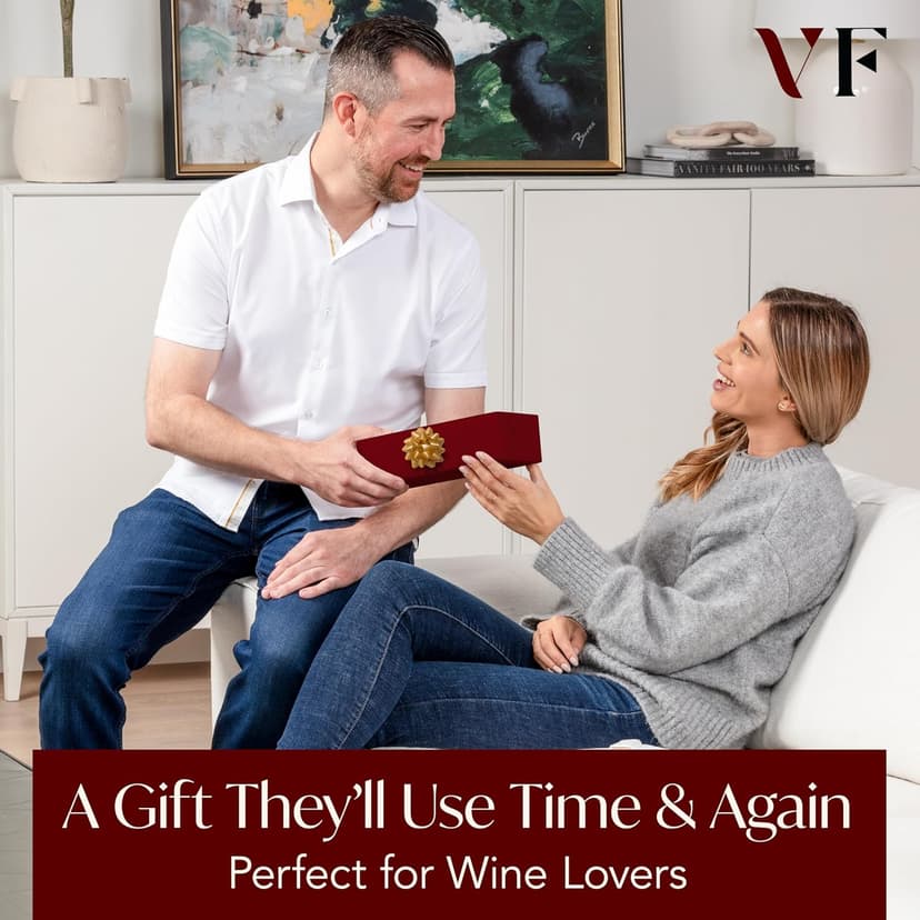 Electric Wine Opener Battery Operated with Stand and Built-in Foil Cutter - Automatic Wine Opener - Electric Corkscrew for Easy Cork Removal - Best Gift for Wine Lover (White & Rose Gold)