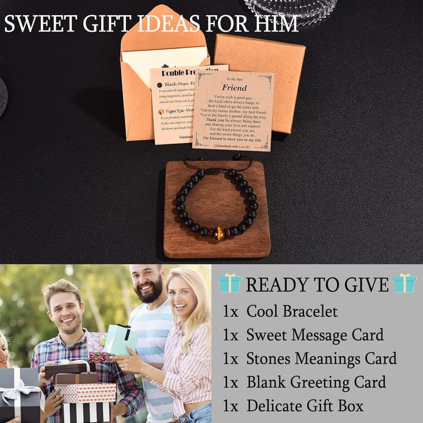 Gifts for Husband Brother Boyfriend Uncle Son Nephew Grandson Fiance Stepdad New Dad First Time Dad To Be Bracelet Gifts, Graduation Fathers Day Birthday Christmas Anniversary Valentines Day Gifts for Him Teen Boy Men