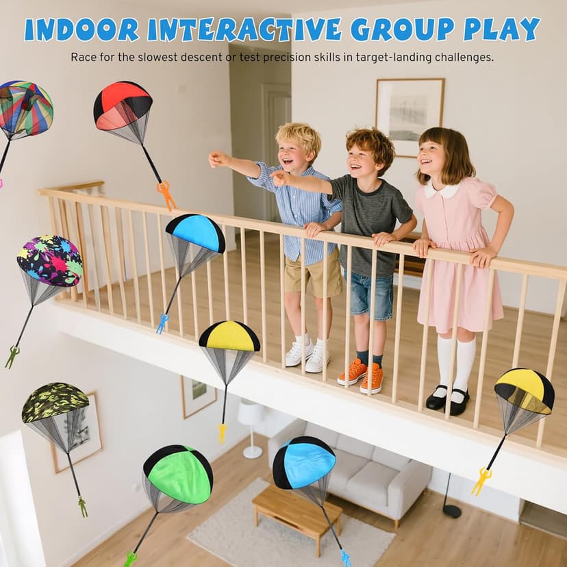 Parachute Toy for Kids, Outdoor Toys Flying Parachute Men, Inside & Outside Toys for or 3 4 5 6 7 8 9 10 11 12 Year Old, Christmas Stocking Stuffers for Kids Idea 2025 Unique Boys Party Favors