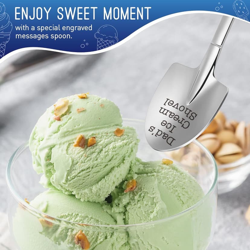 Christmas Father Gifts for Dad Daddy Father-in-Law Grandpa, Dad Birthday Gift from Daughter Son Father's Day Papa Grandfather Husband Brother Uncle, Funny New Bonus Step Dads Ice Cream Shovel Spoon