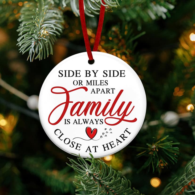 TEEZWONDER Family Ornament Gifts for Women Men - Ceramic Christmas Ornaments 2025 for Tree Decorations - Christmas Birthday Gifts for Mom Dad for Sister Brother, Grandma Grandpa Gift