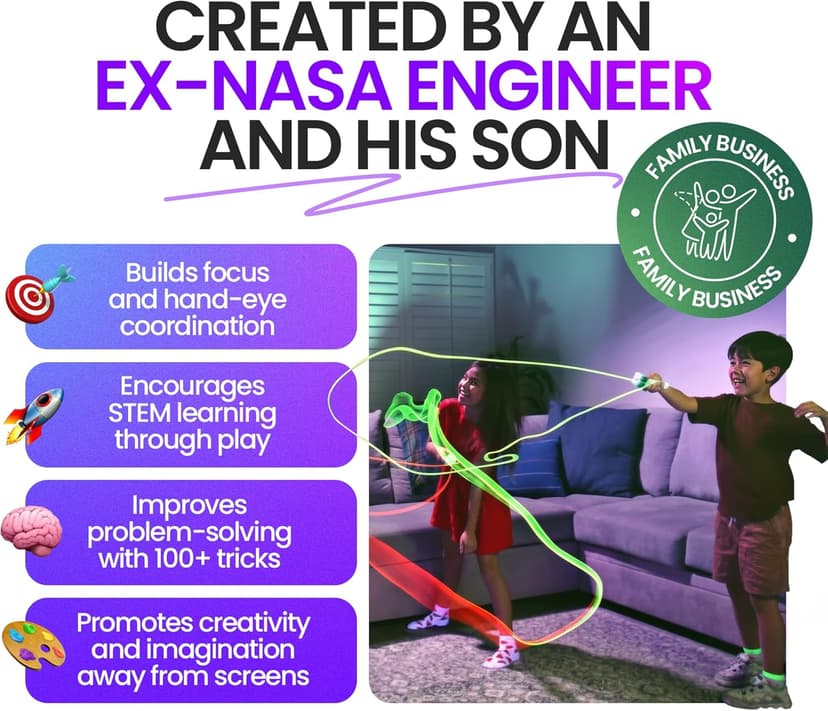 Loop Lasso NANO - Viral Glow in the Dark String Toy - 100+ Tricks, Beginner-to-Pro - Stocking Stuffers for Teen Boys, Christmas Gift for Boys 8-13+, Cool Gadgets for Kids & Adults