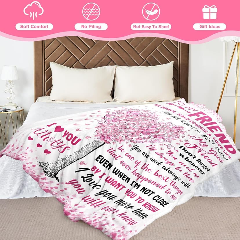 Best Friend Bestie Gifts for Women - Best Friend Birthday Gifts - Friendship Presents for Women - Long Distance BFF Presents - BFF Christmas Mothers Day Valentines Day Blanket 50"X60"