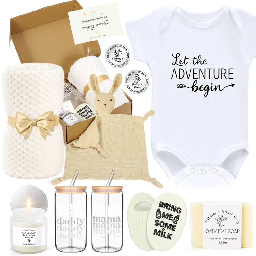 14PCS Baby Shower Gifts,New Mom Gifts for Women & Newborn Baby Gifts, Top Pregnancy Gifts for New Parents Gender Reveal Gifts, Expecting Parents to Be, New Mom Care Package After Baby