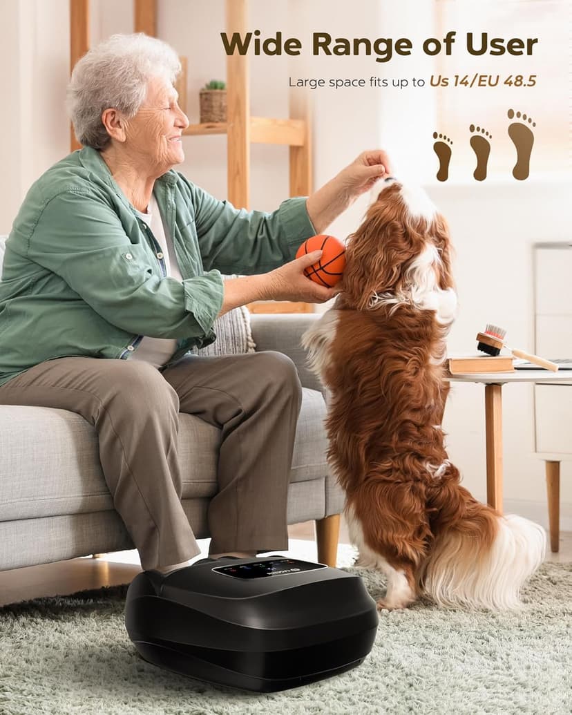 Shiatsu Foot Massager Machine with Heat, 2025 Upgrade Deep Kneading, Full Foot Massager with Remote for Plantar Fasciitis, Neuropathy, Birthday Gifts for Women Mom Men Dad, Up to Foot Size 14