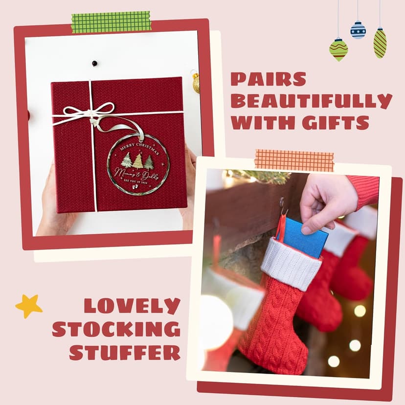 Gifts for New Parents - Expecting Parents to Be Unique Gifts - Baby Pregnancy Announcement Gift Ideas for Husband, Family - Glass Christmas Pregnancy Announcement Ornament 2026