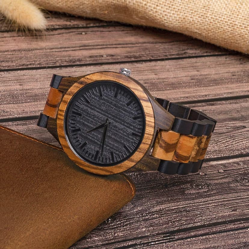 kullder Personalized Engraved Watch for Best Man Groomsmen Gifts for Wedding Mens Custom Wooden Watches for Men Personalized Groomsmen Husband Dad Father Gifts Ideas