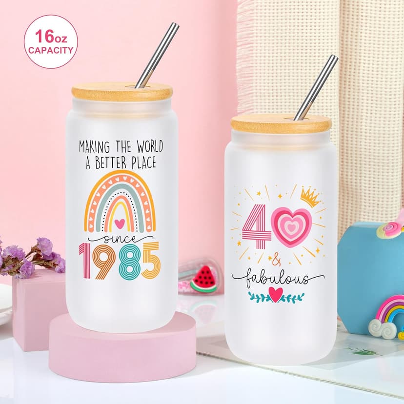 40th Birthday Gifts Women, 1985 40th Birthday Decorations for Women 40 Year Old Birthday Gifts for Wife Sister Best Friends 40 th Birthday Decorations