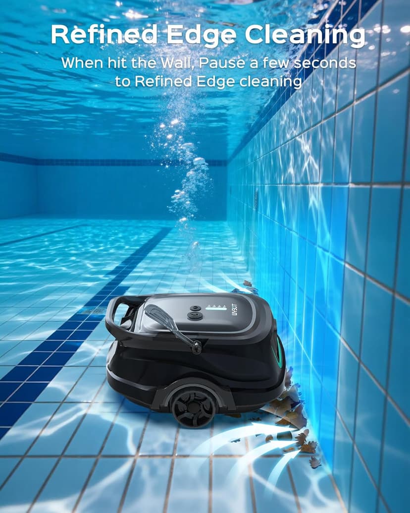 (2025 Upgraded) WYBOT A1 Pool Vacuum for Above Ground Pool, Automatic Cordless Robotic Pool Cleaner with 120 Mins, Double Filters, LED Indicator, 2.5H Charging, Ideal for Plat Pools