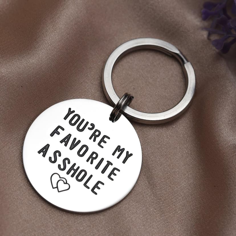 LParkin You're My Favorite Asshole Keychain Funny Man Gift Valentines Day for Husband Boyfriend Gifts