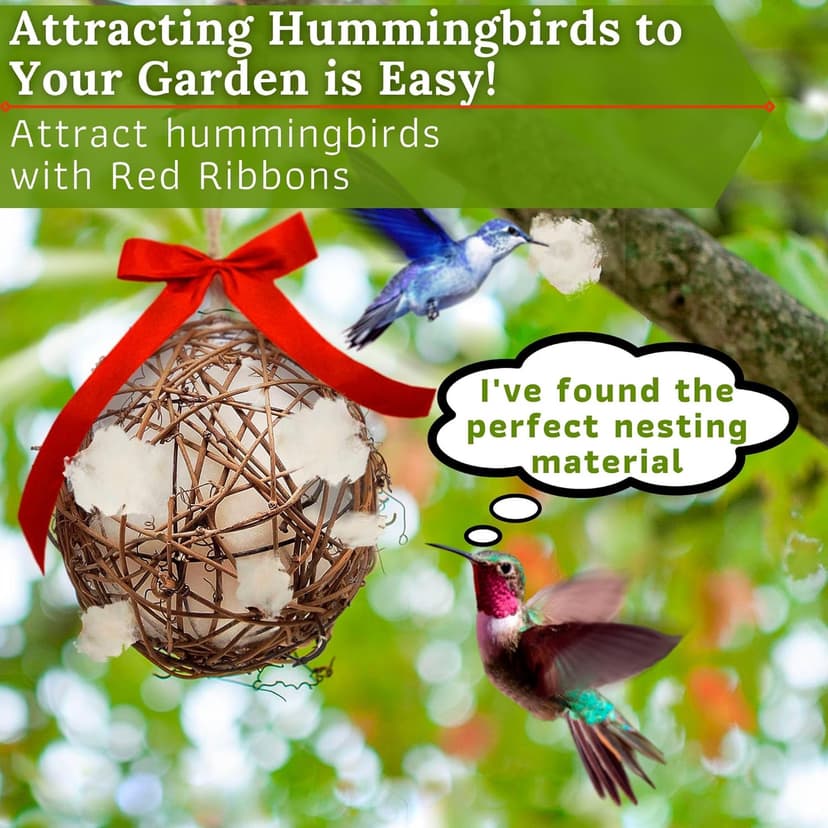 Hummingbird Nesters - Bird Nesting Material Holder for Wild Birds - Humming Bird House Materials Gifts for Bird Watching Nature Lovers - Refillable Outdoor Nesting Station to Build a Nest