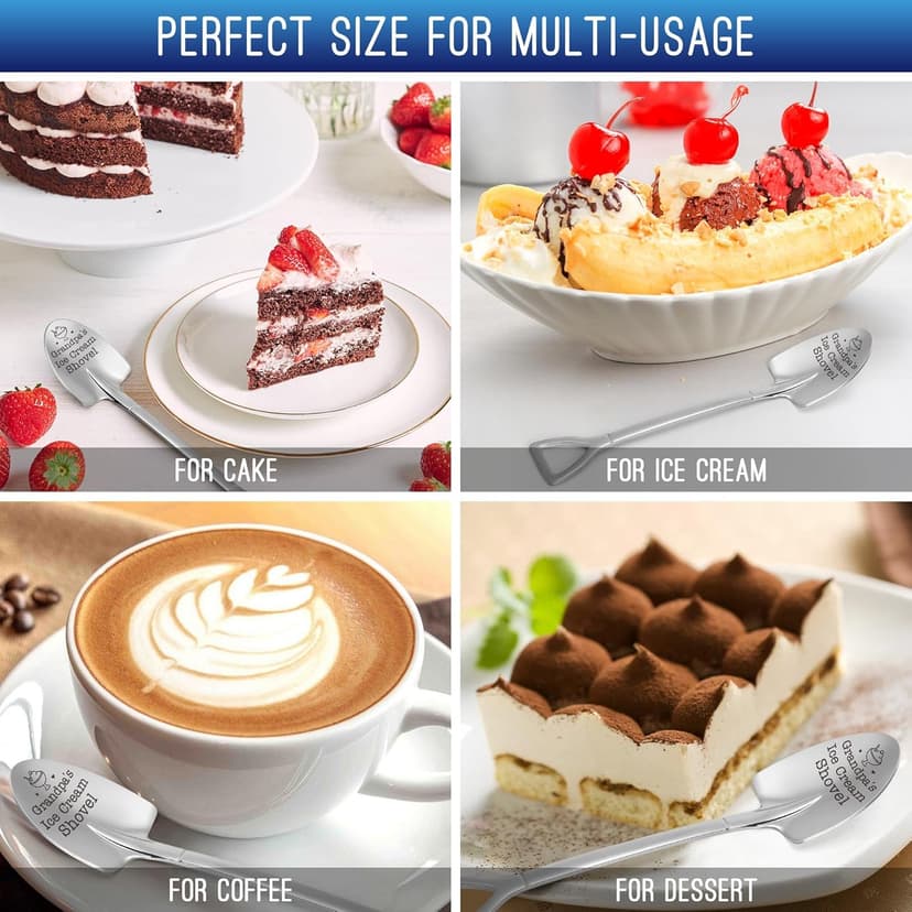 Grandpa Papa Gifts for Birthday Fathers Day Funny Dad’s Ice Cream Shovel Spoon Presents for Grandfather Pops Daddy Step Bonus Dad, Dad’s Birthday, from Grandkids, Grandchildren