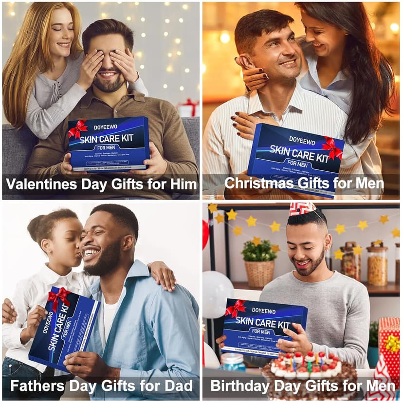 Skin Care for Men, Hydrate, Firm, Anti-Aging & Wrinkle Facial Skin Care Routine Kit Set,Mens Christmas Gifts Stocking Stuffers Secret Santa Gifts for Men Him Dad Boyfriend Husband Birthday Valentines