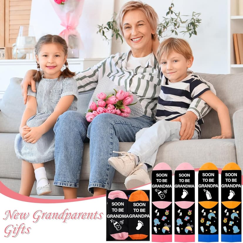 New Parent Grandparent Socks First Time New Mom Dad Grandma Grandpa to be Christmas Mother's Father's Day Gift