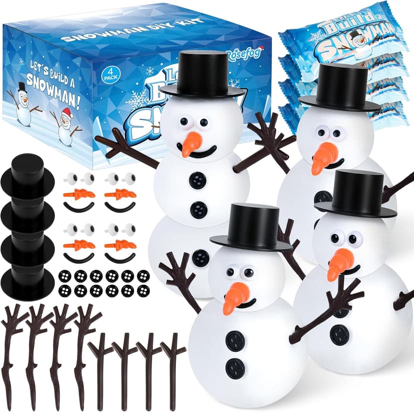4 Pack Christmas Crafts, Air Dry Clay Snowman Craft, Do You Want to Build a Snowman Christmas Stocking Stuffers for Kids, Toddler Crafts Supplies for Christmas Winter Event Game Toys Xmas Present