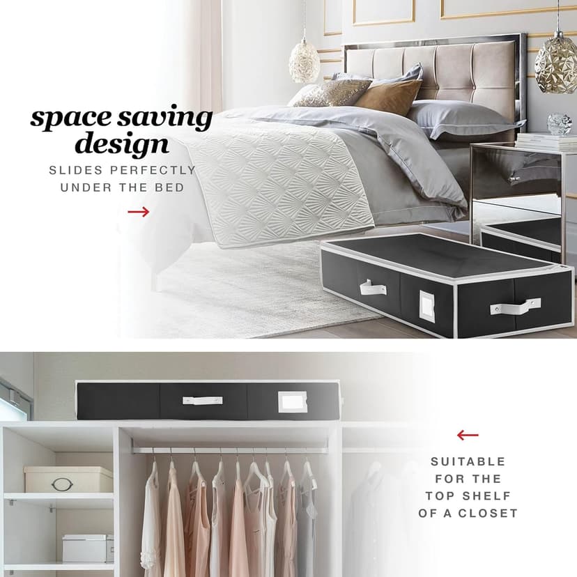 Wrapping Paper Organizer Storage for Christmas Gifts Wrapping Paper (6 Colors) Underbed Storage Container with Interior Pockets, Fits 24 Rolls