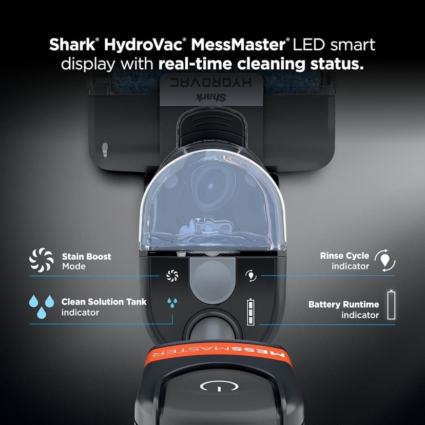 Shark | Wet Dry Vacuum Cleaner | Vacuum and Mop Combo | HydroVac MessMaster | 3-in-1 Self-Cleaning + Powerful Suction | 2 Brushrolls & 2 Solutions Included | Hardwood Floor & Area Rug Cleaner | AW261