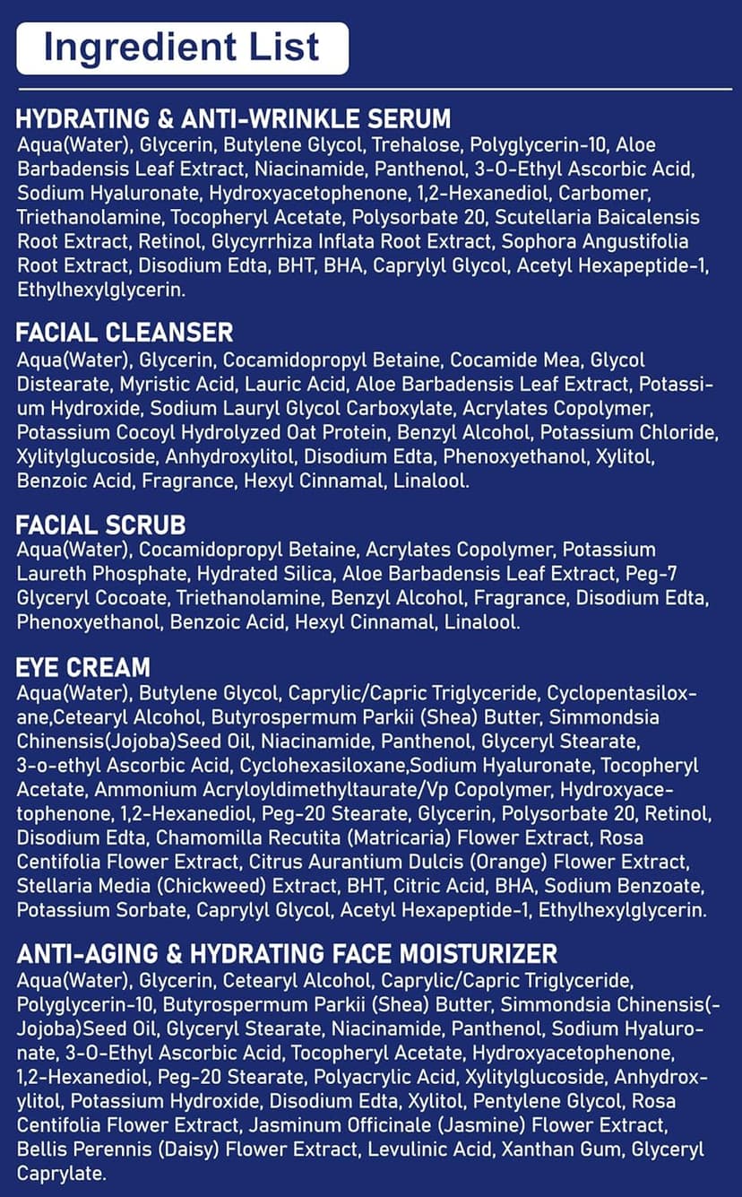 Skin Care for Men, Hydrate, Firm, Anti-Aging & Wrinkle Facial Skin Care Routine Kit Set,Mens Christmas Gifts Stocking Stuffers Secret Santa Gifts for Men Him Dad Boyfriend Husband Birthday Valentines