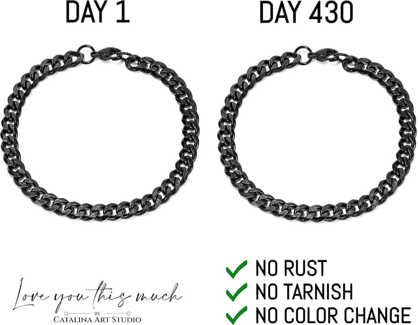 Love You This Much Promise Cuban Bracelet, Romantic Gift for Boyfriend, Appreciation Gift for Boyfriend, Cute Small Gift for Boyfriend, Thoughtful Boyfriend