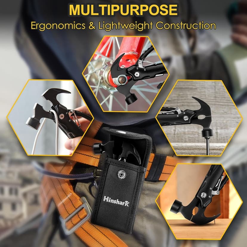 Stocking Stuffers Gifts for Men 12 in 1 Hammer Multitool, Mens Gifts for Christmas, Anniversary Birthday Gifts for Men Dad Husband Him Grandpa, White Elephant Gifts for Adults, Cool Gadgets Tools