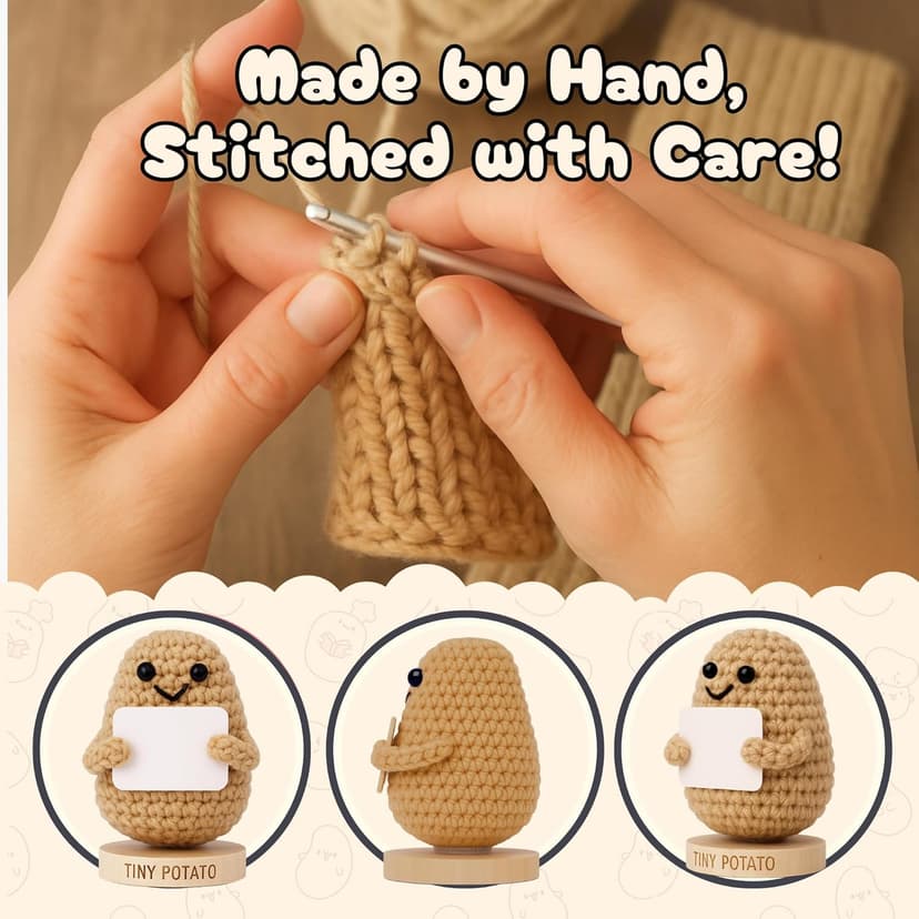 Funny Sister Gifts - Handmade Crochet Potato Doll with 30 Signs | Cute Sisters Presents Ideas for Christmas, Unique Birthday Gift for Sister from Sisters, Brother, Step Bonus Sis