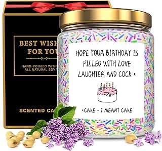Funny Birthday Gifts for Women Sister Friend Female,Rude Birthday Anniversary Gag Gift for Women, Unique Sprinkle Candle Gifts