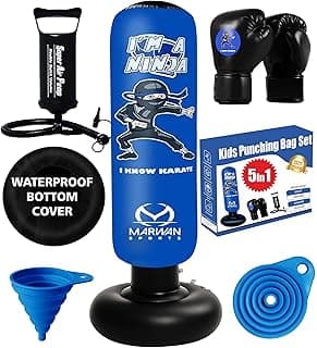 5-in-1 Inflatable Punching Bag for Kids – 63" Karate Toy Set with Boxing Gloves, Durable Fast Rebound, Active Play Birthday for Boys & Girls Ages 4-12