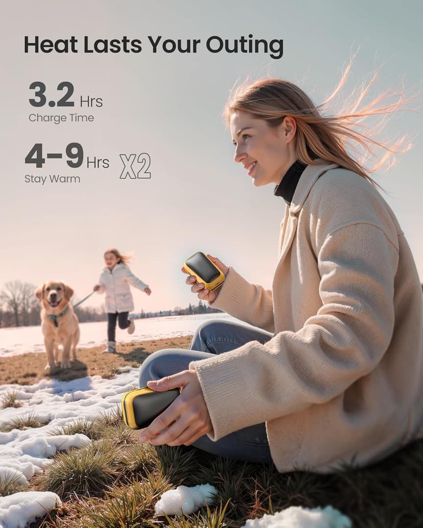 Gaiatop Electric Hand Warmers Rechargeable, Magnetic Pocket Hand Warmer 2-Pack, 3s Fast Heating, Fits in Gloves, for Winter Sports, Hunting Accessories, Stocking Stuffers Gifts for Men Women