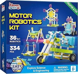 Klever Kits 36-in-1 Motor Robotic Kits, Make Your Own Kids Craft Kits Educational STEM Toys for Ages 8-13 Boys and Girls, Science Gifts for 8 Years Old