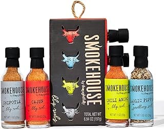 Smokehouse by Thoughtfully, Smokehouse Barbecue Rubs Gift Set, Flavors Include Cajun, Caribbean, Memphis and Southwest, Set of 4