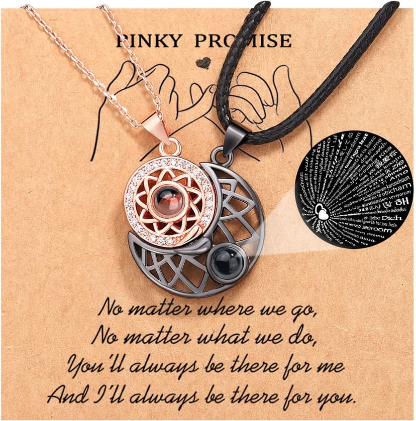 UPROMI Couple Necklace for Boyfriend/Girlfriend/Husband/Man/Soulmate, Anniversary Christmas Birthday Wedding Gifts for Him Her