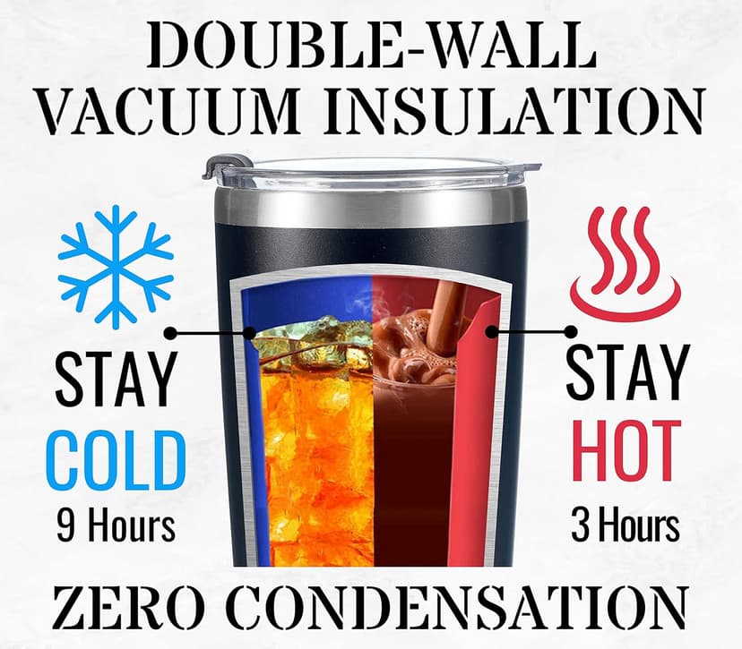 Onebttl Onebttl Personalized Gifts for Men with Initials, Monogrammed Travel Tumbler for Him, Custom Coffee Cups, Unique Birthday Christmas Gifts for Men who Have Everything, Black, 20oz, J