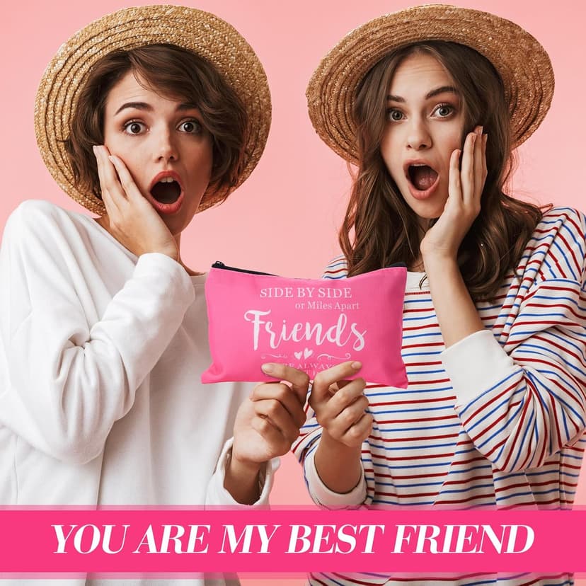 Paterr 20 Pcs Friend Cosmetic Bags Friend Group Gifts Friendship Makeup Pouch Bulk Christmas themed Gifts for Women Bestie Birthday Day