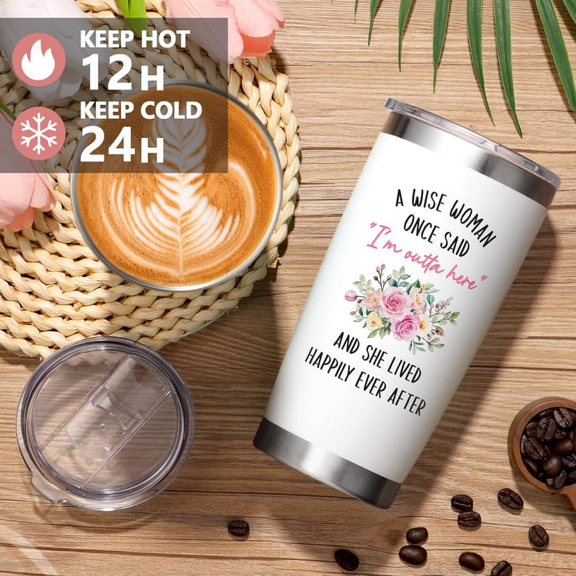 Happy Retirement Gift for Woman 2025, Funny Retirement Gifts for Women Coworkers, Cool Retired Gifts for Retirees Women Teacher Nurse Boss Friend Mom Grandma, Farewell Leaving Gift w/ Canvas Tote Bag