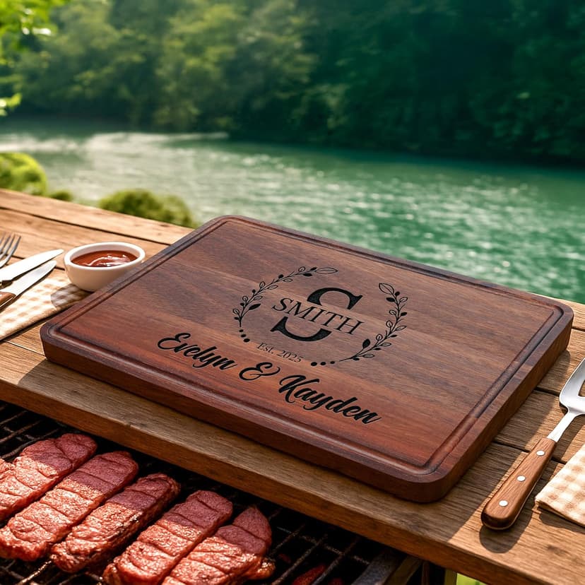 Personalized Cutting Board – Custom Wood Cutting Board for Kitchen – Engagement Gifts for Couples, Bridal Shower, Anniversary, Wedding or Housewarming Gift Idea