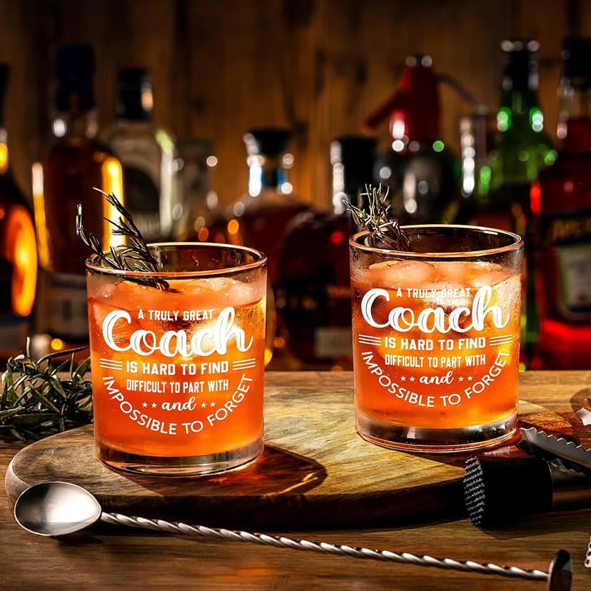 Futtumy Great Coach Whiskey Glass, Coach Gifts for Men, Basketball Coach Gifts, Baseball Soccer Softball Volleyball Gift for Graduation Competition Christmas Birthday