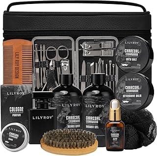 Father's Day Gift for Men - Luxury 30-Piece Bath & Beard Gift Set for Men, Bath & Body Care Kit for Him with Beard Wax | Christmas, Valentine's Day, Birthday, Spa Kit Travel Bag Gift for Dad