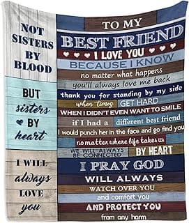 for Best Friends Women Blanket 60"x50", Best Friend Birthday Gifts, Friendship Gifts for Women Friend, Bestie Gifts, Gifts for Female Sister BFF