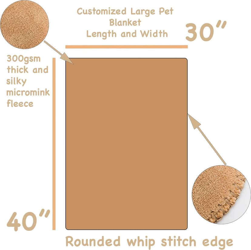 Custom Catch Personalized Dog Blanket - Gray or Beige - Large