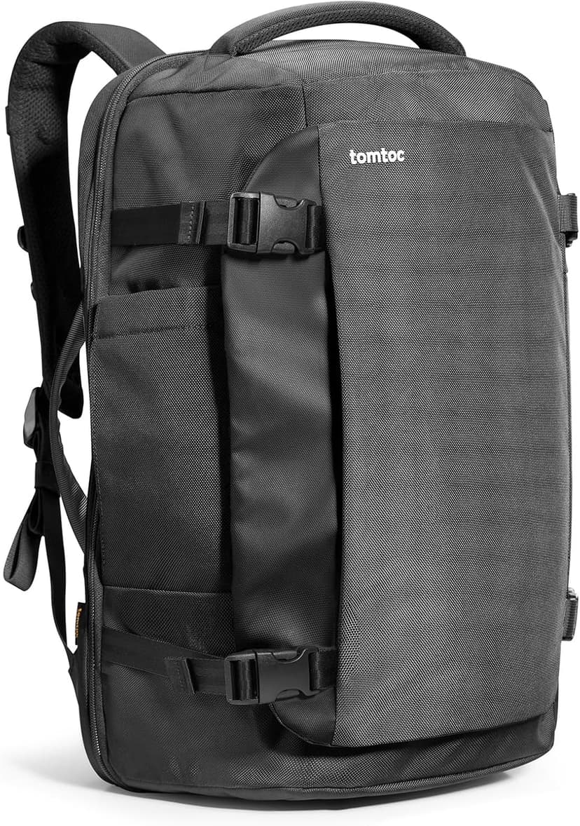 tomtoc Travel Backpack 40L, TSA Friendly Flight Approved Carry-on Luggage Hand Water-resistant Lightweight Business Rucksack, Durable Large Weekender Bag Daypack Fits 17.3 Inch Laptop, PFAS Free