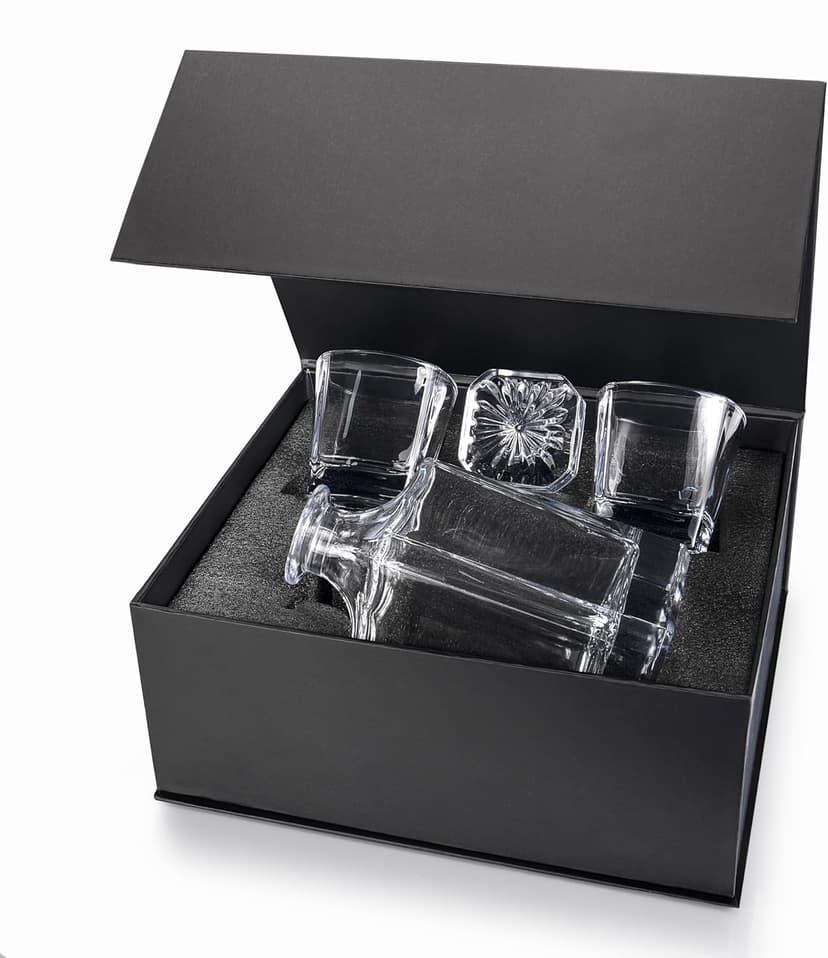 Personalized Whiskey Decanter Set - 5 Design Options - Custom Liquor 25 oz, 750ml Liquor Decanter w/Whiskey Glass Set Options, Birthday & Retirement Gifts for Men