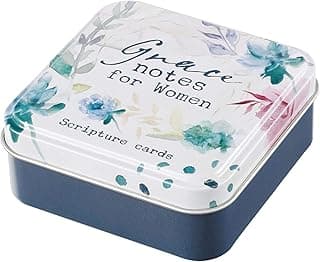 Christian Art Gifts Scripture Prayer Cards In Tin | Grace Notes For Today – 50 Double Sided Cards | Bible Verse Encouraging Gift for Women