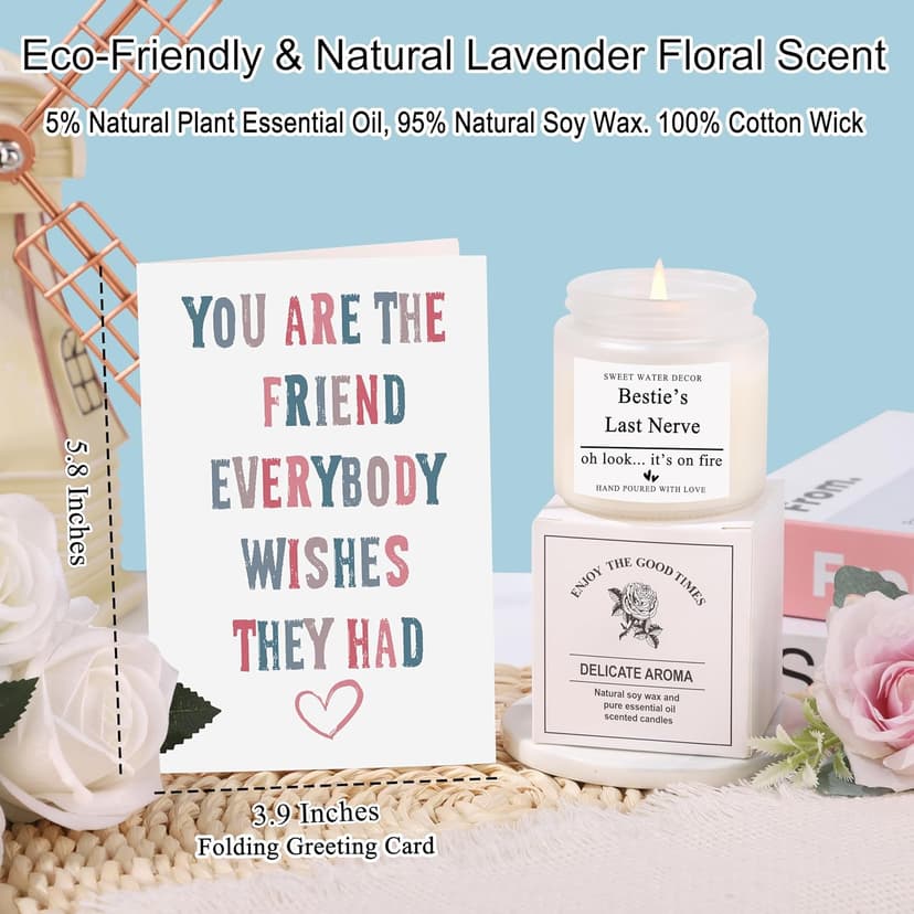 Best Friend Bestie Birthday Gifts for Women, Friendship Gifts for Best Friend Woman, Christmas Mothers Day Valentines Bestie Ideas Presents Basket Set of 6