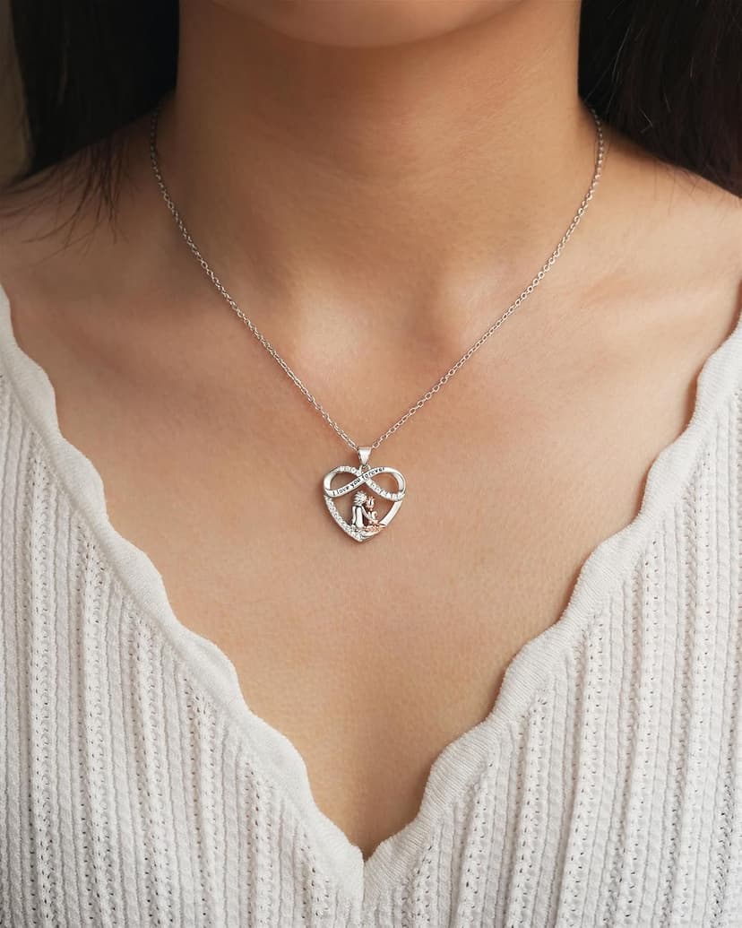 Infinity Heart Necklace Christmas Jewelry Gifts for Grandma Granddaughter Birthday Jewelry Gifts