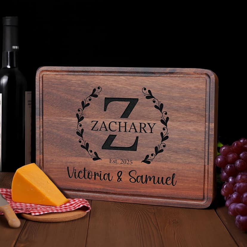 Personalized Cutting Board – Custom Wood Cutting Board for Kitchen – Engagement Gifts for Couples, Bridal Shower, Anniversary, Wedding or Housewarming Gift Idea