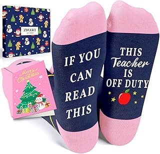 Book Lover Gifts - Funny Reading Teacher Socks for Readers Women Men With Greeting Card