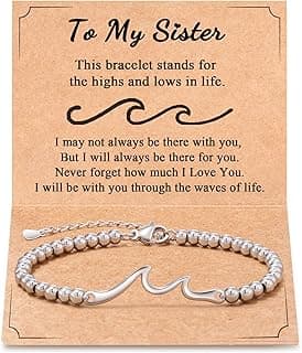 Tarsus Sister Gifts, The Waves of Life We've Through Together, Big & Little Sister Gift, For Birthday & Christmas & Mothers Day