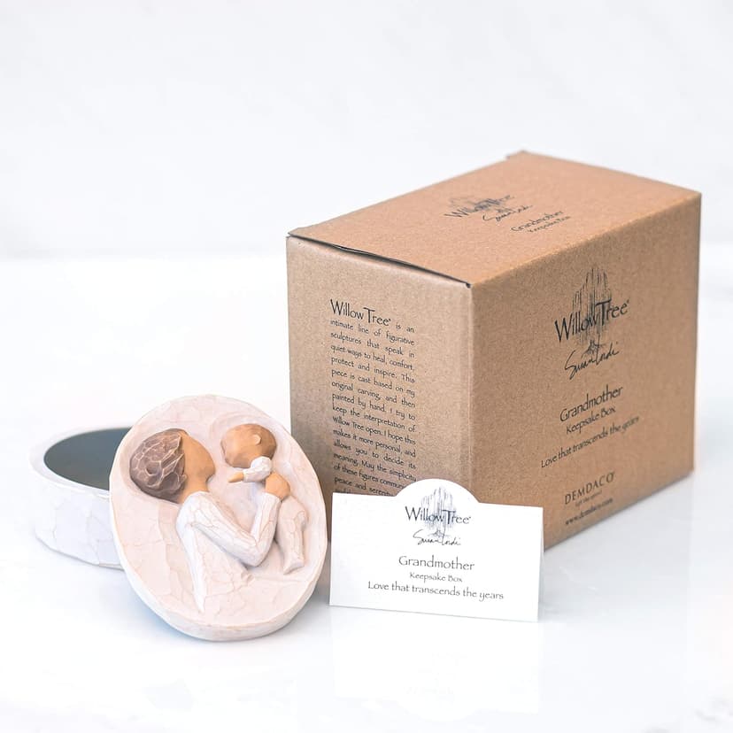 Willow Tree Grandmother, Love that Transcends the Years, Box for Jewelry and Treasures, Reminder of Those you Love who Call you Grandma, Sculpted Hand-Painted Keepsake Box