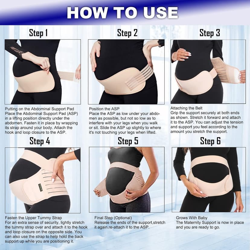 ChongErfei Maternity Belt, Pregnancy 3 in 1 Support Belt for Back/Pelvic/Hip Pain, Maternity Band Belly Support for Pregnancy Belly Support Band (L: Fit Ab 39.5"-51.3", Black)